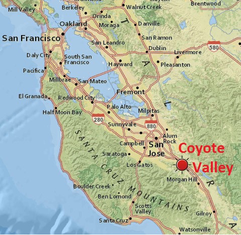 a map of Coyote Valley